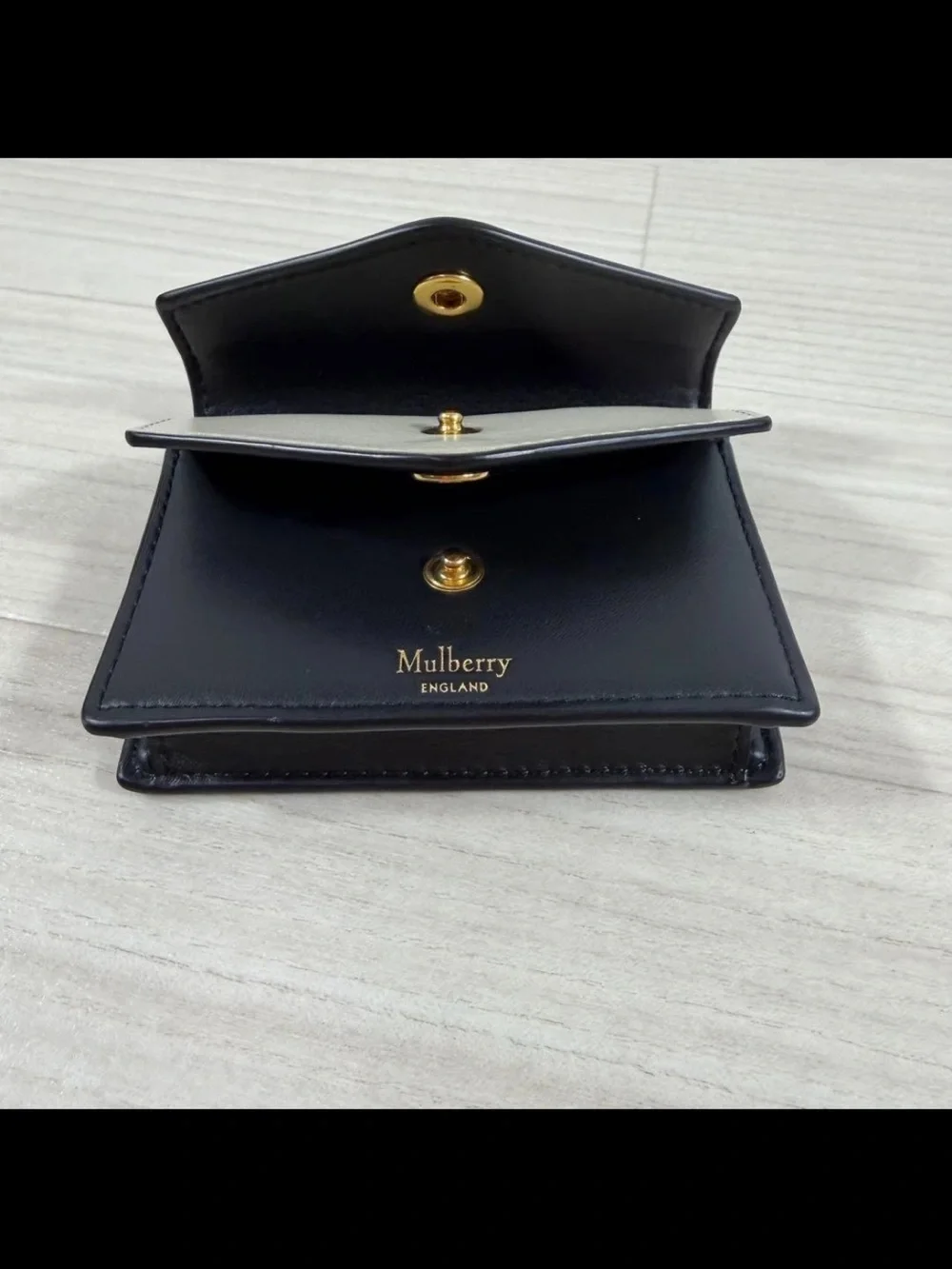 Mulberry Tri-Color Leather Envelope Wallet - Red, Black & Cream